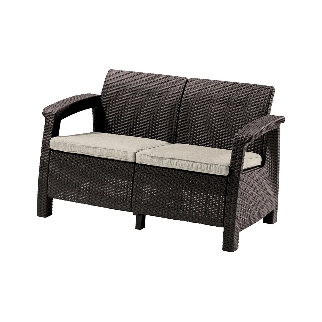 CORFU LOVE SEAT SOFA BROWN (006046) - obrazek 2