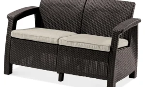 CORFU LOVE SEAT SOFA BROWN (006046)