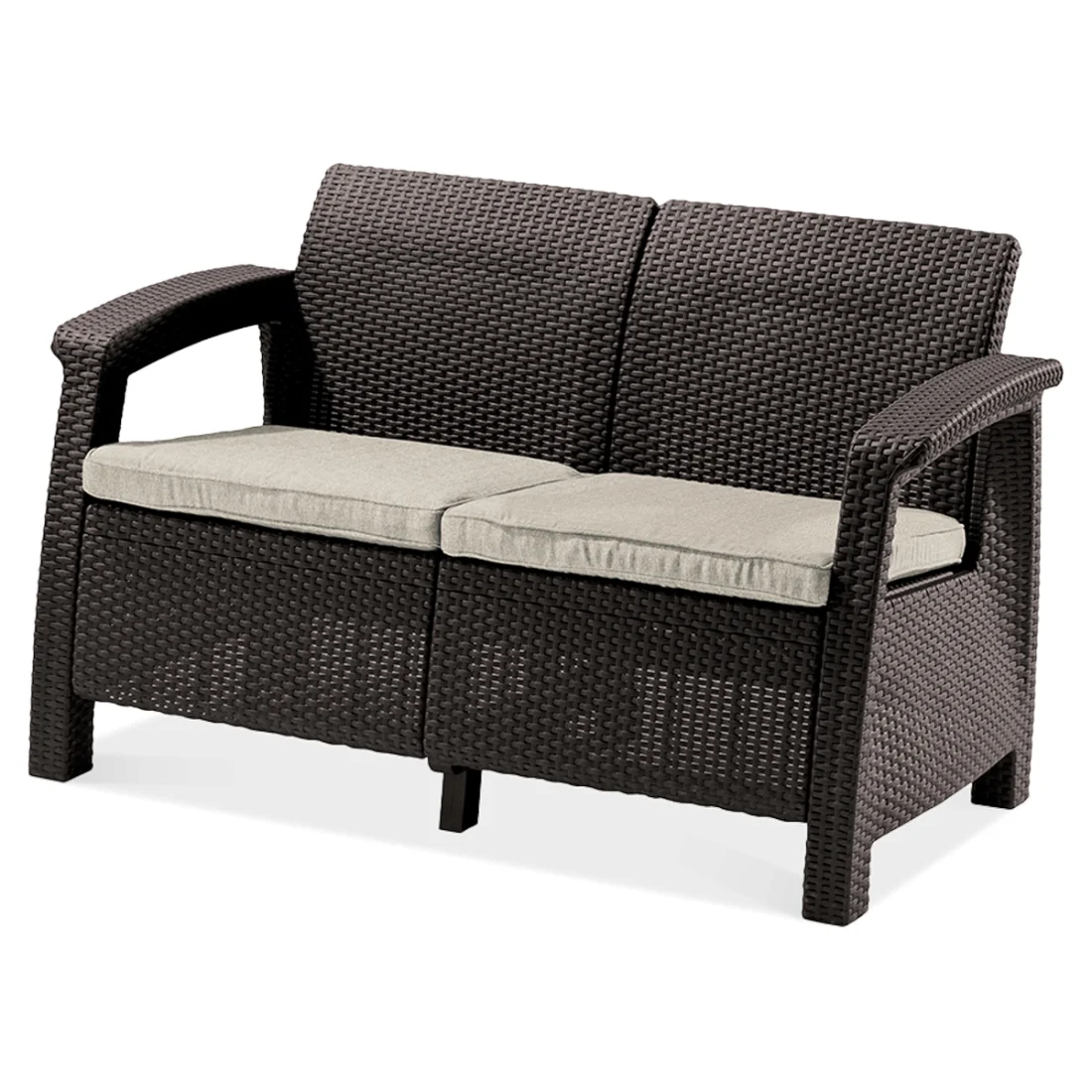 CORFU LOVE SEAT SOFA BROWN (006046)
