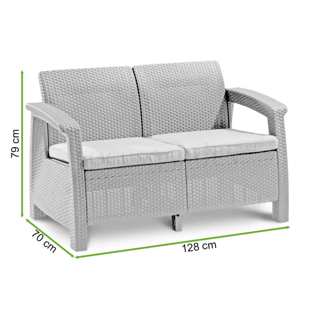CORFU LOVE SEAT SOFA GRAPHITE (006353) - obrazek 7
