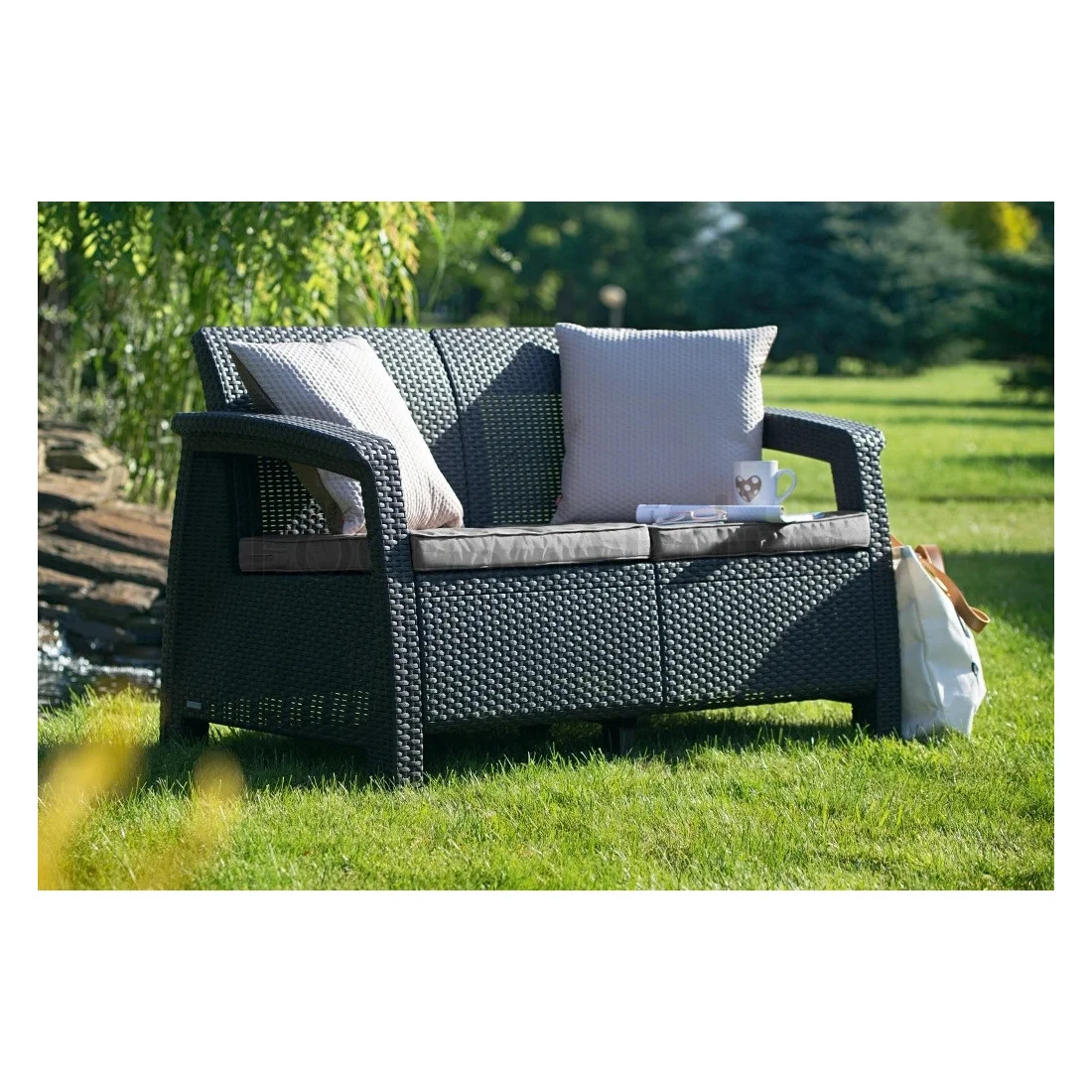 CORFU LOVE SEAT SOFA GRAPHITE (006353) - obrazek 3
