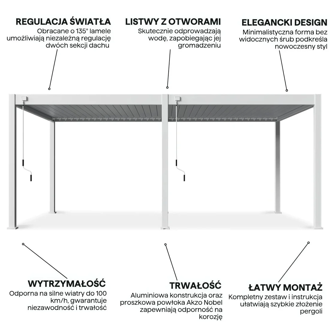 DELUXE 3.6x6 PERGOLA TARASOWA WHITE (007977) - obrazek 3