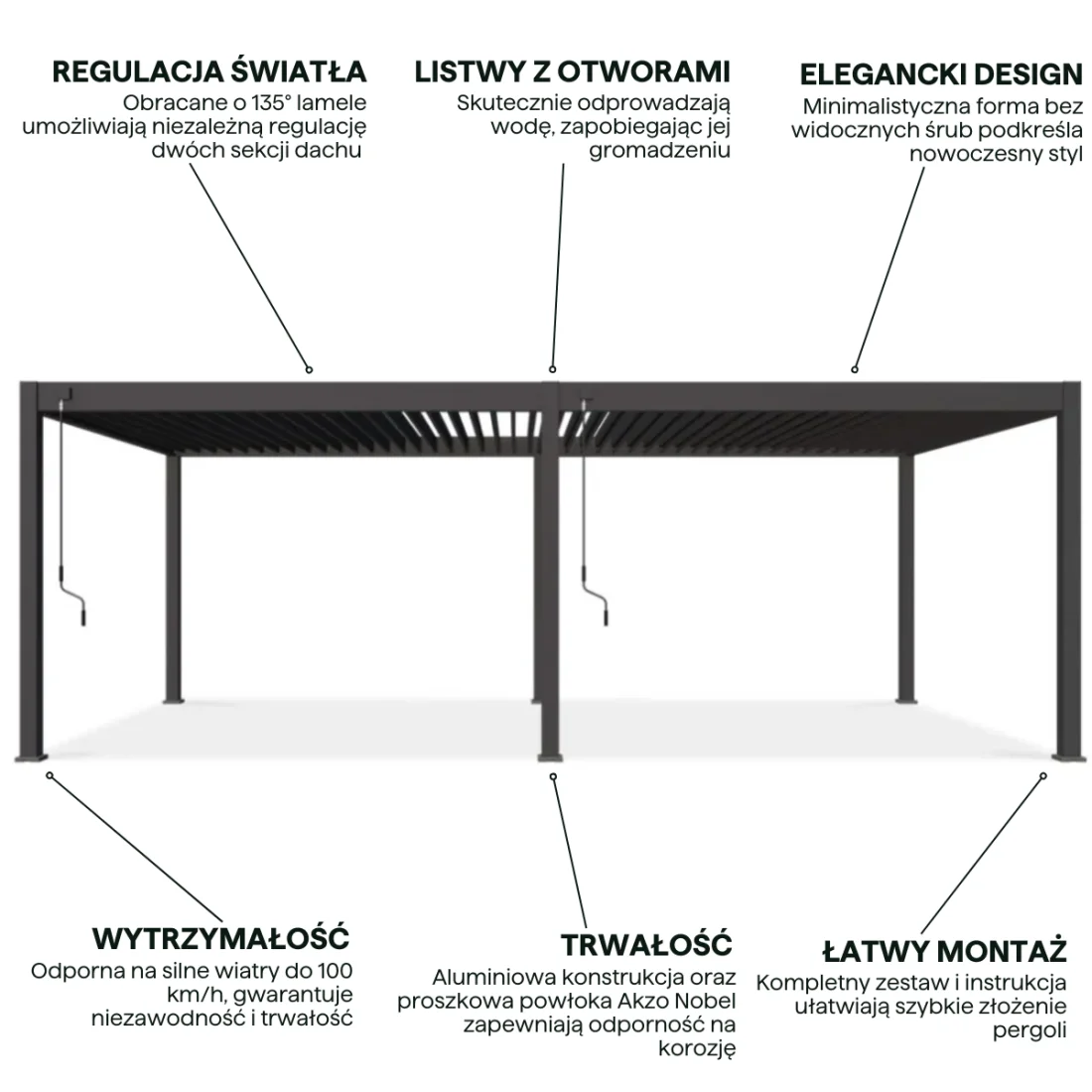 DELUXE 3.6x7.2 PERGOLA TARASOWA ANTHRACITE (005890) - obrazek 4