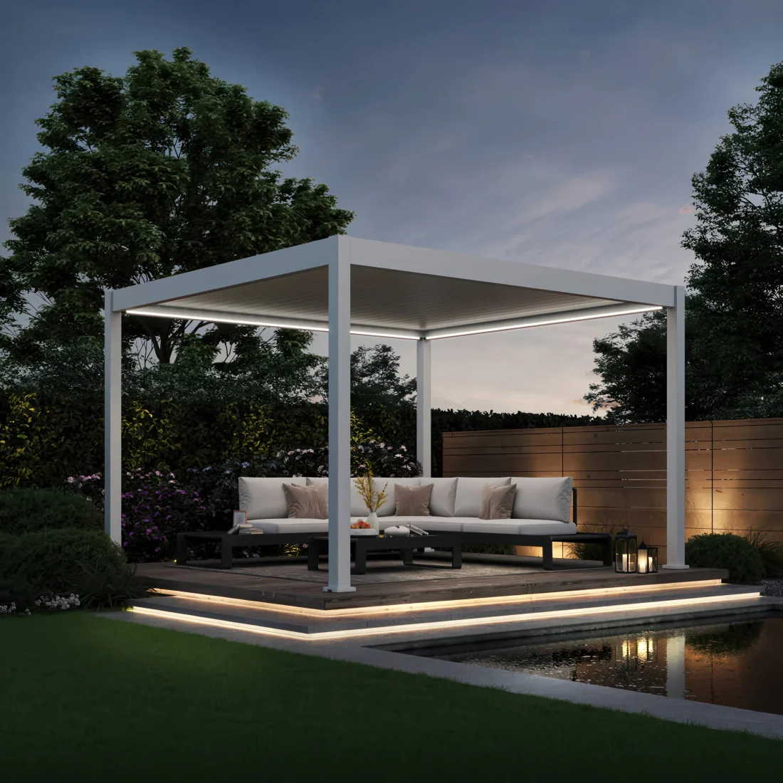DELUXE AUTOMATIC+LED 3.6x4 PERGOLA TARASOWA WHITE (007596) - obrazek 3