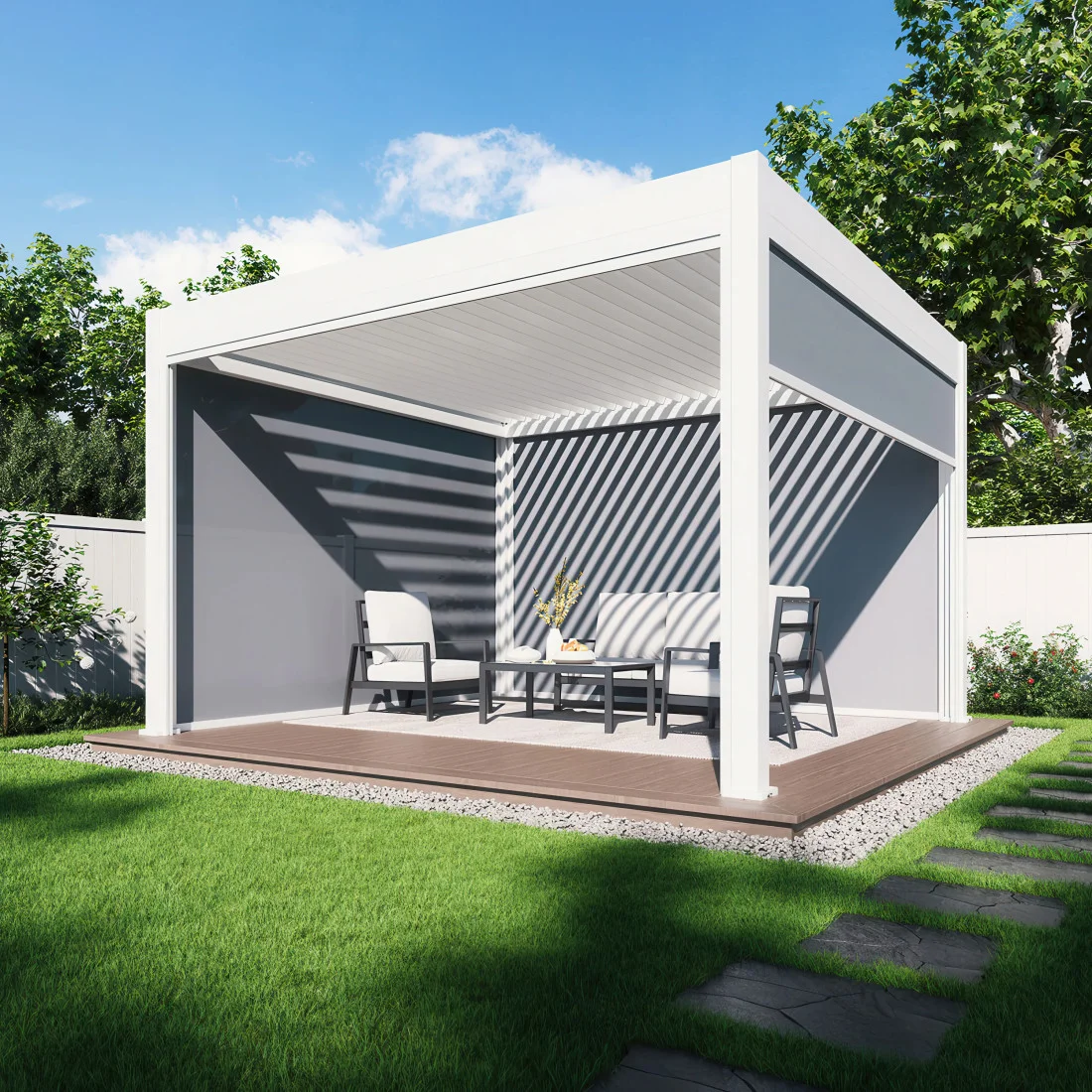 DELUXE AUTOMATIC+LED 3.6x4 PERGOLA TARASOWA WHITE (007596) - obrazek 7