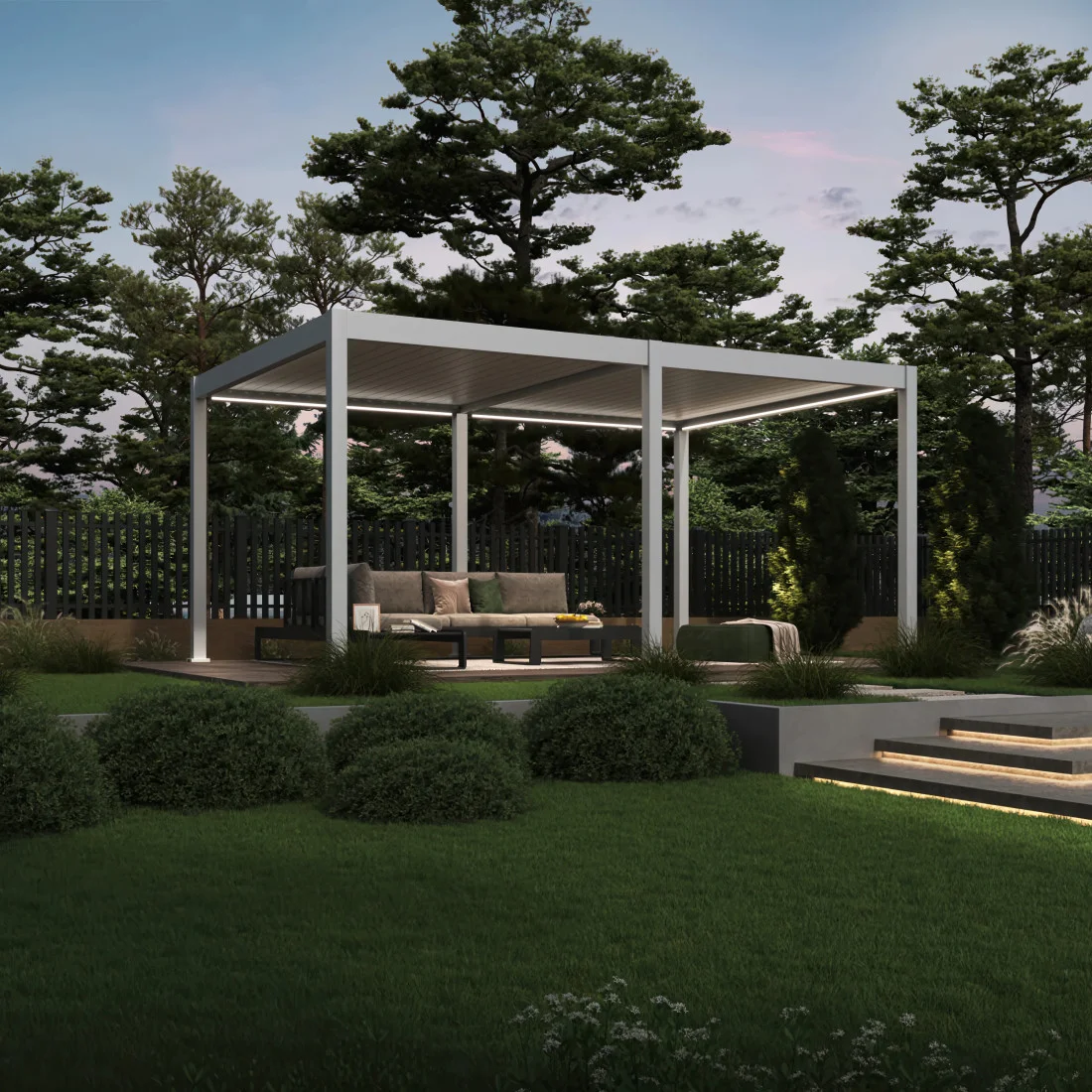 DELUXE AUTOMATIC+LED 3.6x5.3 PERGOLA TARASOWA WHITE (007597) - obrazek 3