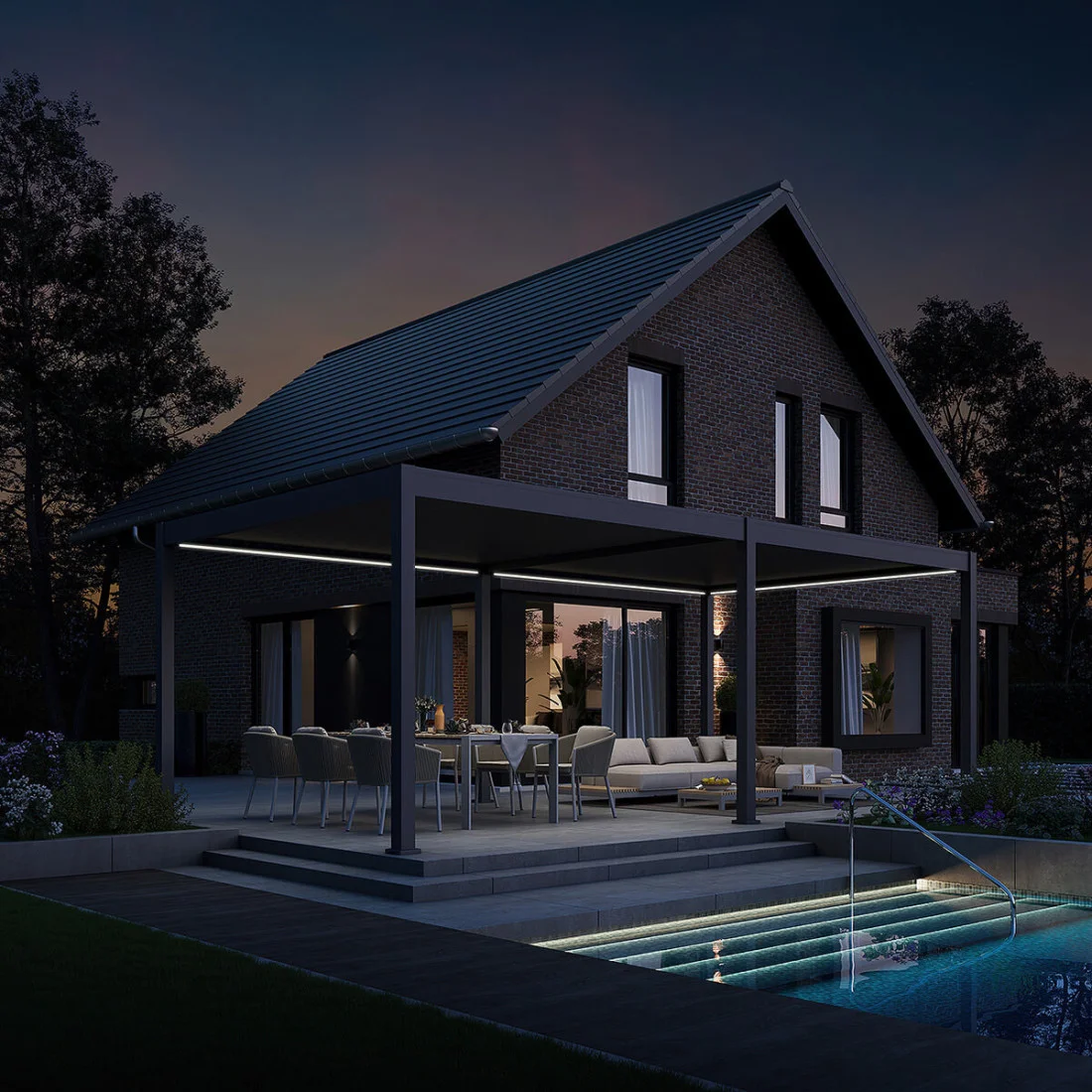 DELUXE AUTOMATIC+LED 3.6x7.2 PERGOLA TARASOWA ANTHRACITE (007500) - obrazek 3