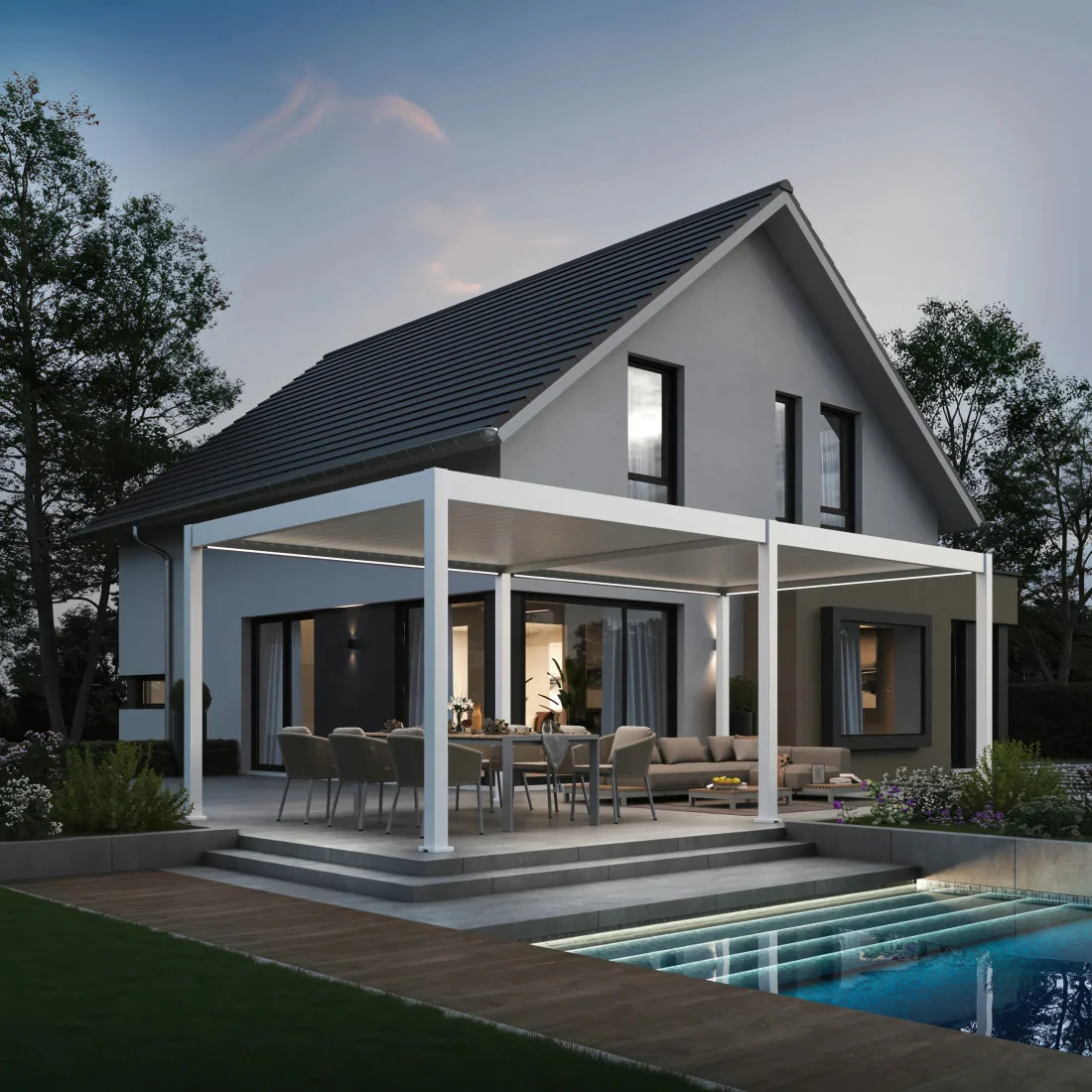 DELUXE AUTOMATIC+LED 3.6x7.2 PERGOLA TARASOWA WHITE (007599) - obrazek 8