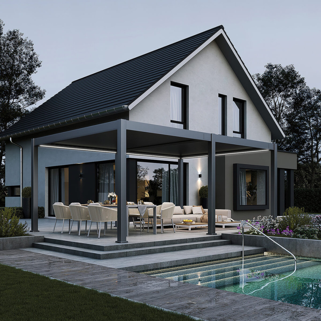 DELUXE PRO AUTOMATIC+LED 4x6 PERGOLA TARASOWA ANTHRACITE (005894) - obrazek 3