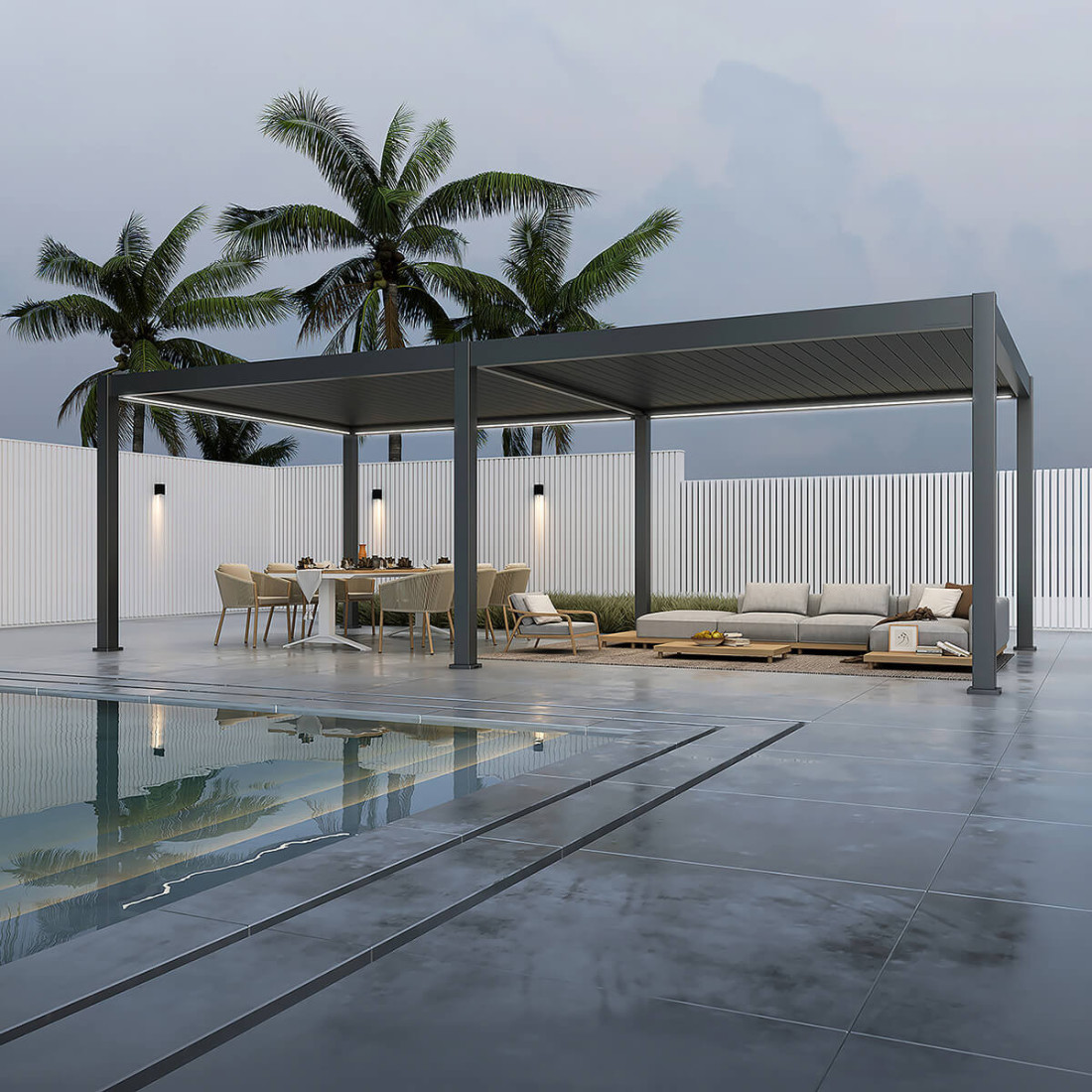 DELUXE PRO AUTOMATIC+LED 4x8 PERGOLA TARASOWA ANTHRACITE (005895)
