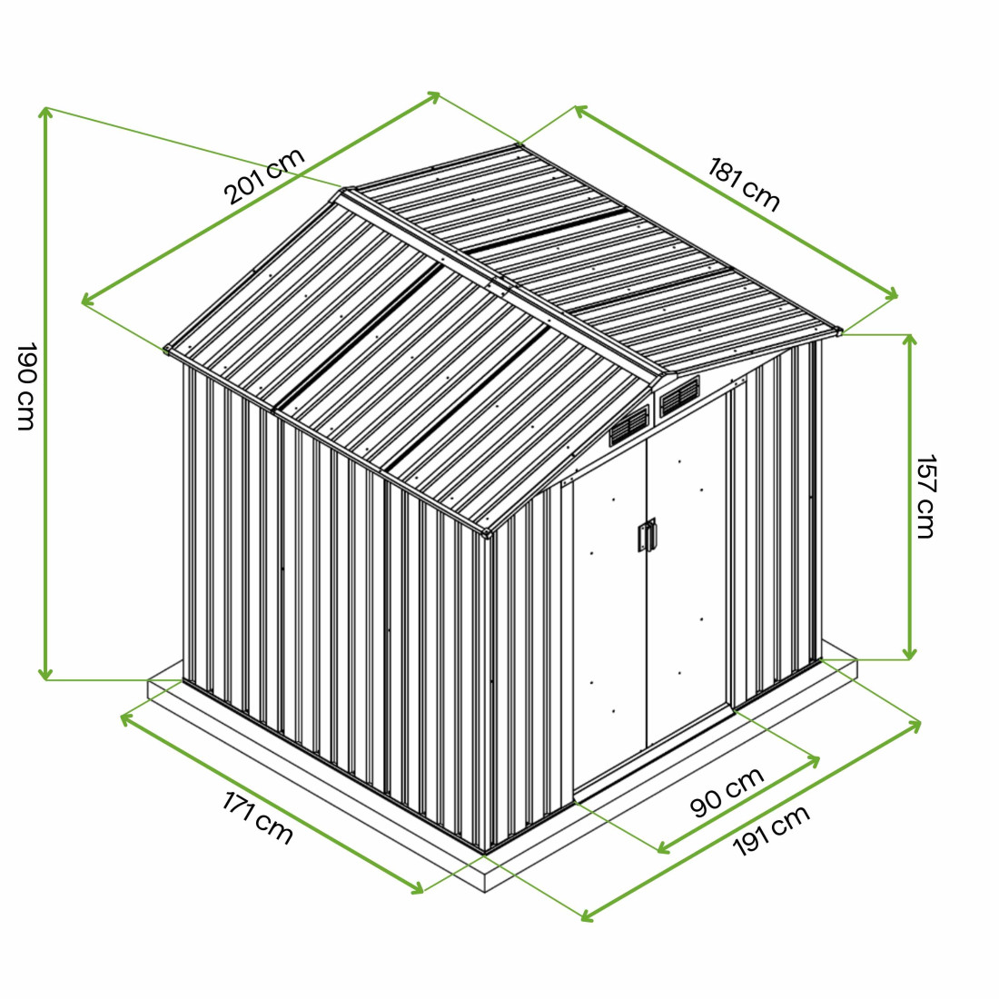 DOMEK METALOWY VECTOR 7x6 COLD GREY (009115) - obrazek 2