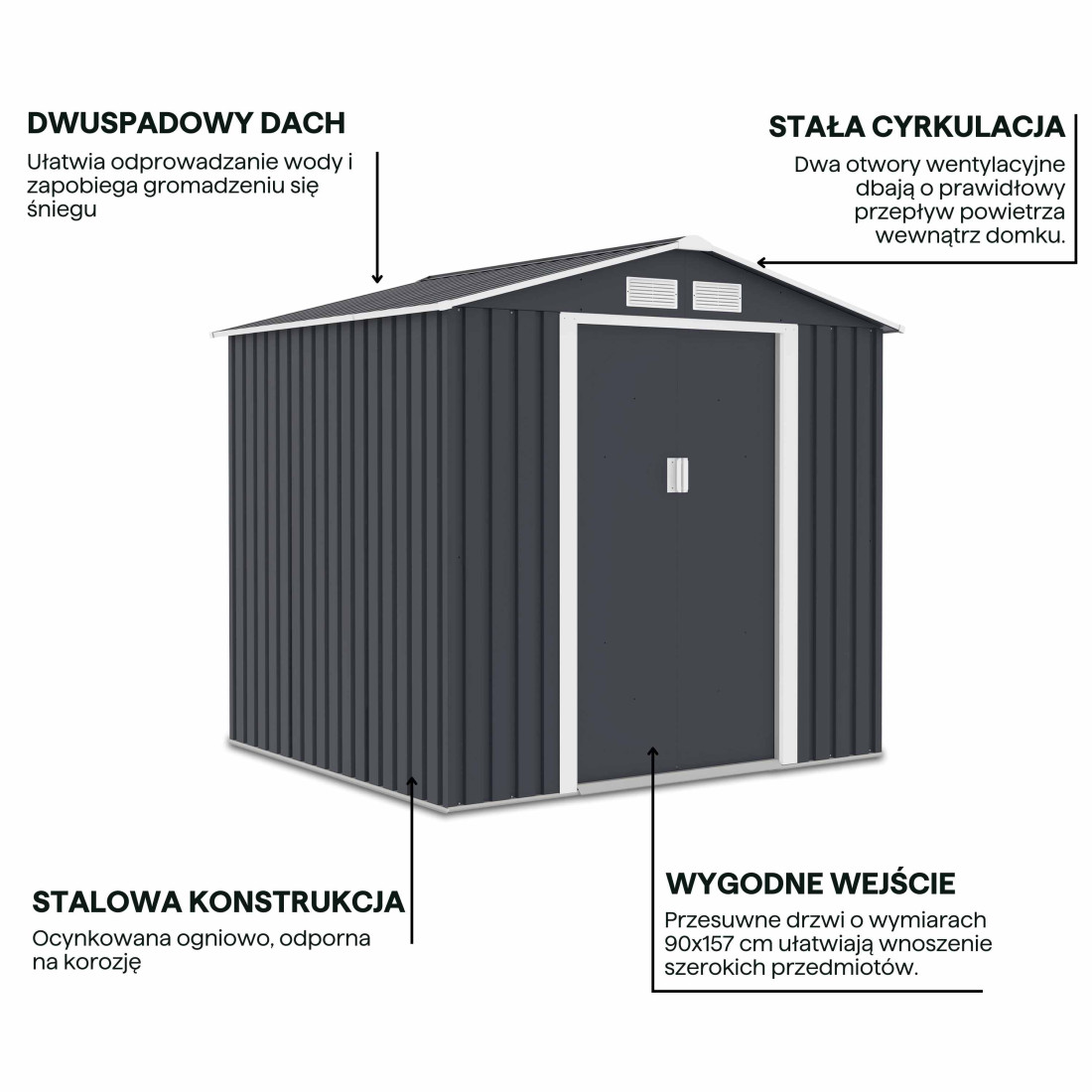 DOMEK METALOWY VECTOR 7x6 COLD GREY (009115) - obrazek 4