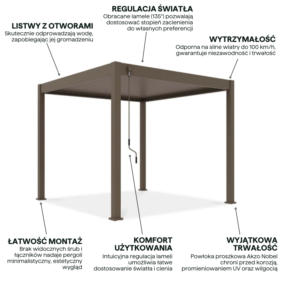 ELEGANCE 3x3 PERGOLA TARASOWA TAUPE (005841) - obrazek 4