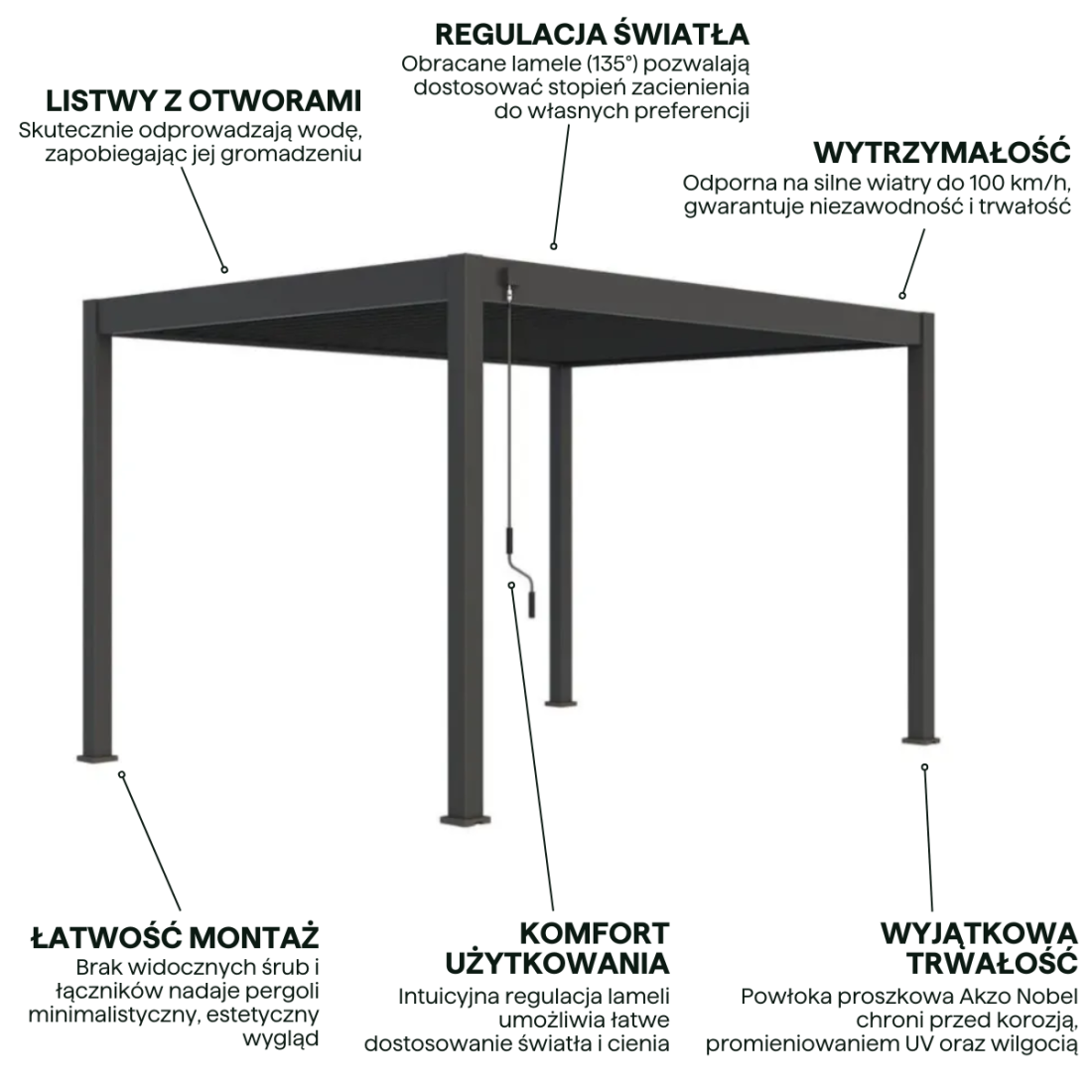ELEGANCE 3x4 PERGOLA TARASOWA ANTHRACITE (005843) - obrazek 4