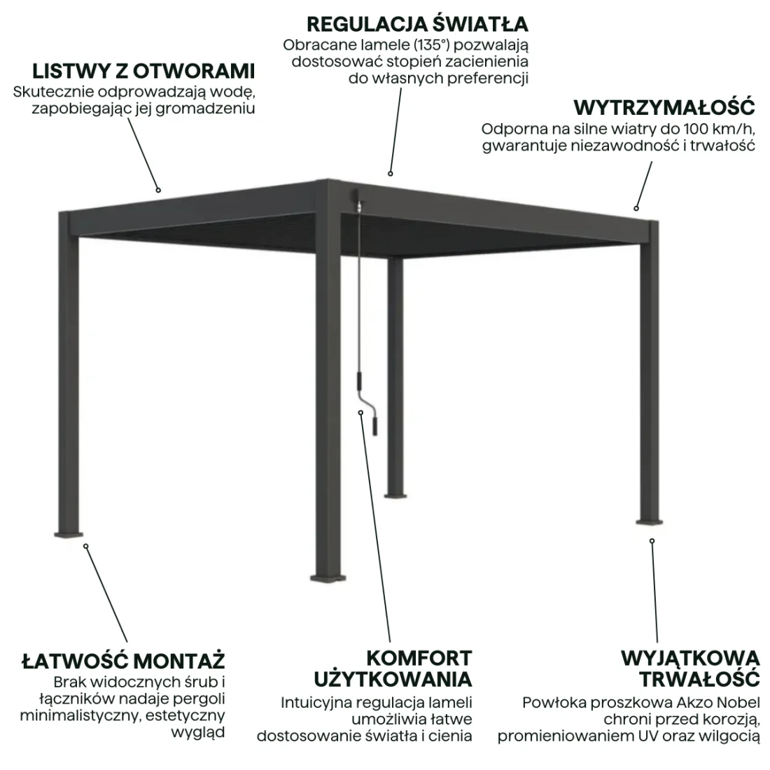 ELEGANCE 3x4 PERGOLA TARASOWA ANTHRACITE (005843) - obrazek 4