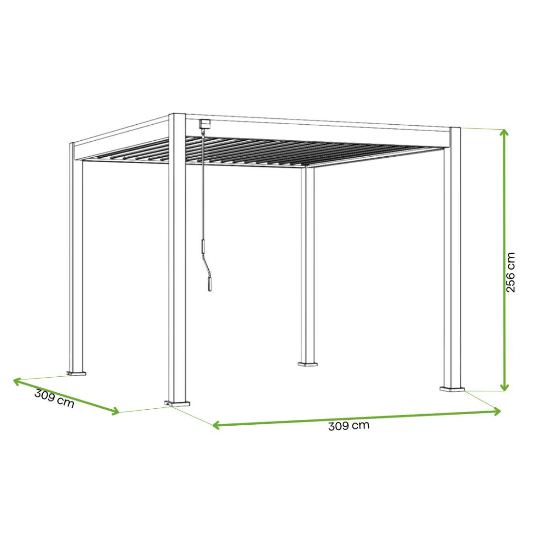 ELEGANCE AUTOMATIC+LED 3x3 PERGOLA TARASOWA ANTHRACITE (005852) - obrazek 2