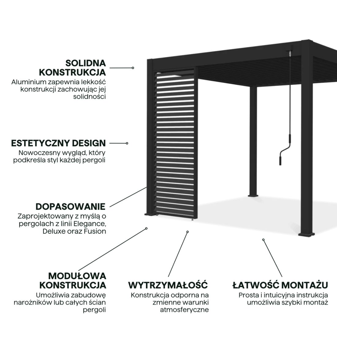 ELEGANCE/DELUXE/FUSION PANEL ŻALUZJOWY POZIOMY 1.0M ANTHRACITE (005907) - obrazek 4