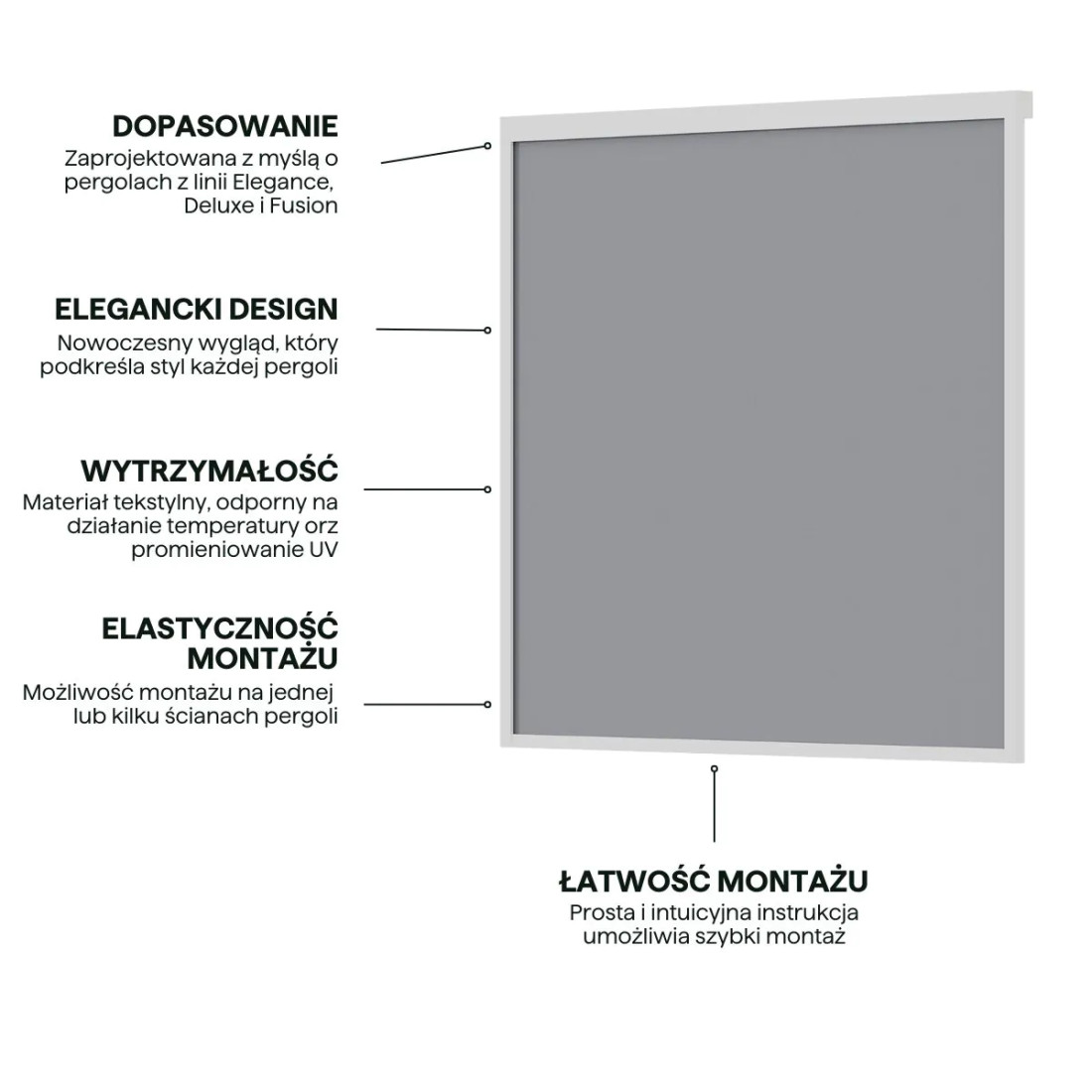ELEGANCE/DELUXE/FUSION ROLETA OPUSZCZANA MANUALNA 2.65M WHITE (008954) - obrazek 4