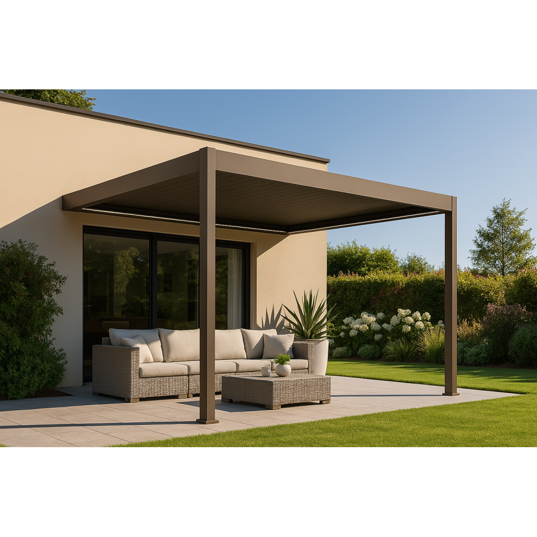 ELEGANCE WALL AUTOMATIC+LED 3x4 PERGOLA TARASOWA TAUPE (005883) - obrazek 3