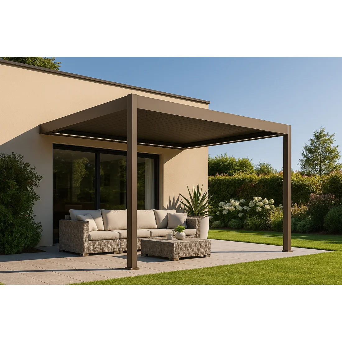 ELEGANCE WALL AUTOMATIC+LED 3x4 PERGOLA TARASOWA TAUPE (005883) - obrazek 3