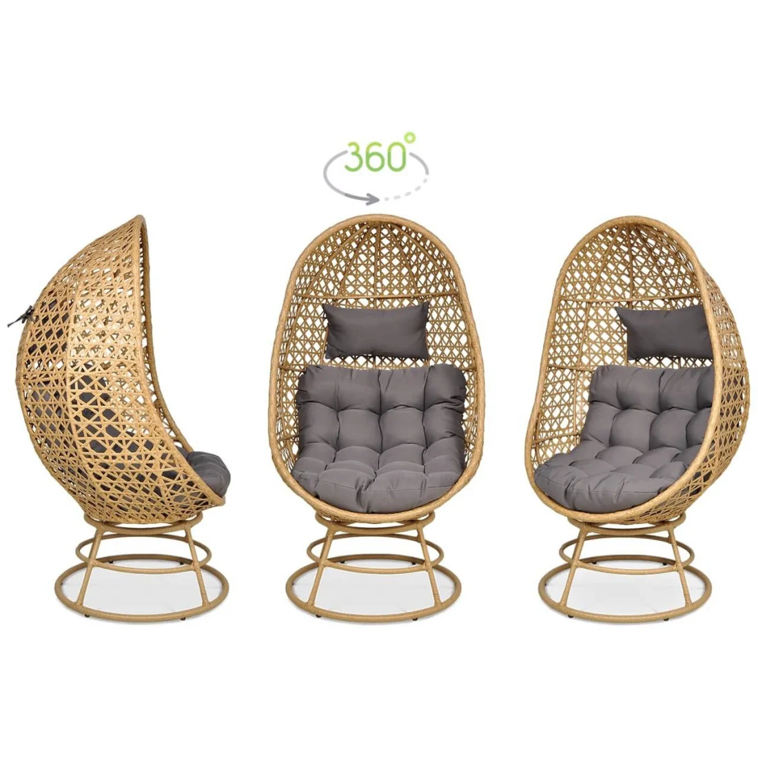 HOLIDAY FOTEL OBROTOWY BEIGE (002761) - obrazek 4