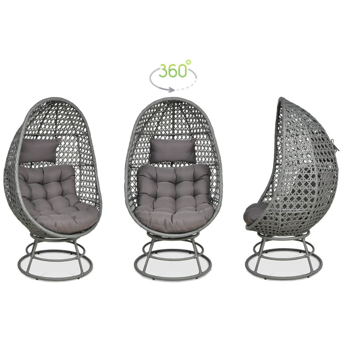 HOLIDAY FOTEL OBROTOWY GREY (002762) - obrazek 4