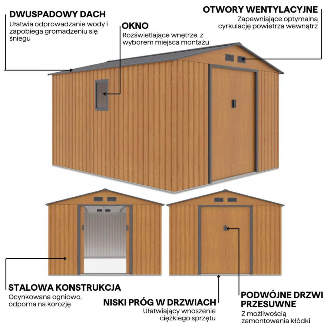 HUDSON 9x10 DOMEK METALOWY OAK/GREY (004098) - obrazek 5