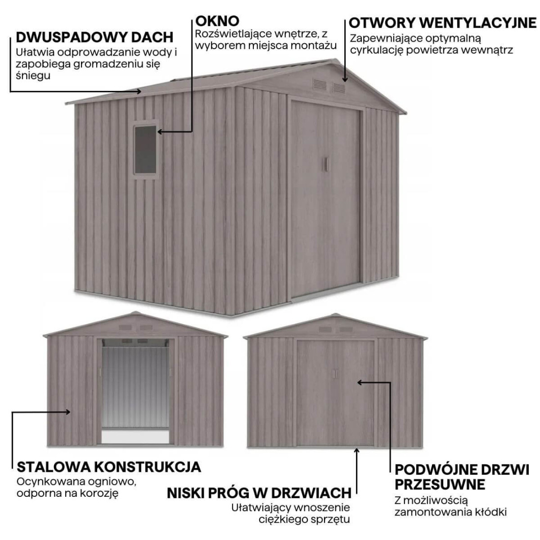 HUDSON 9x6 DOMEK METALOWY LIGHT WOOD (003813) - obrazek 5