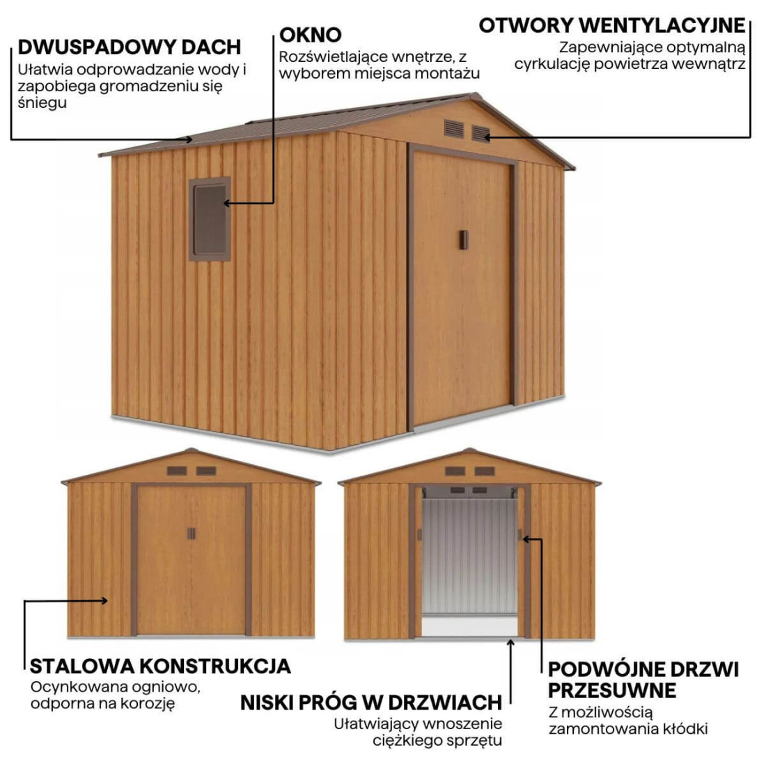 HUDSON 9x6 DOMEK METALOWY OAK/BROWN (003812) - obrazek 5