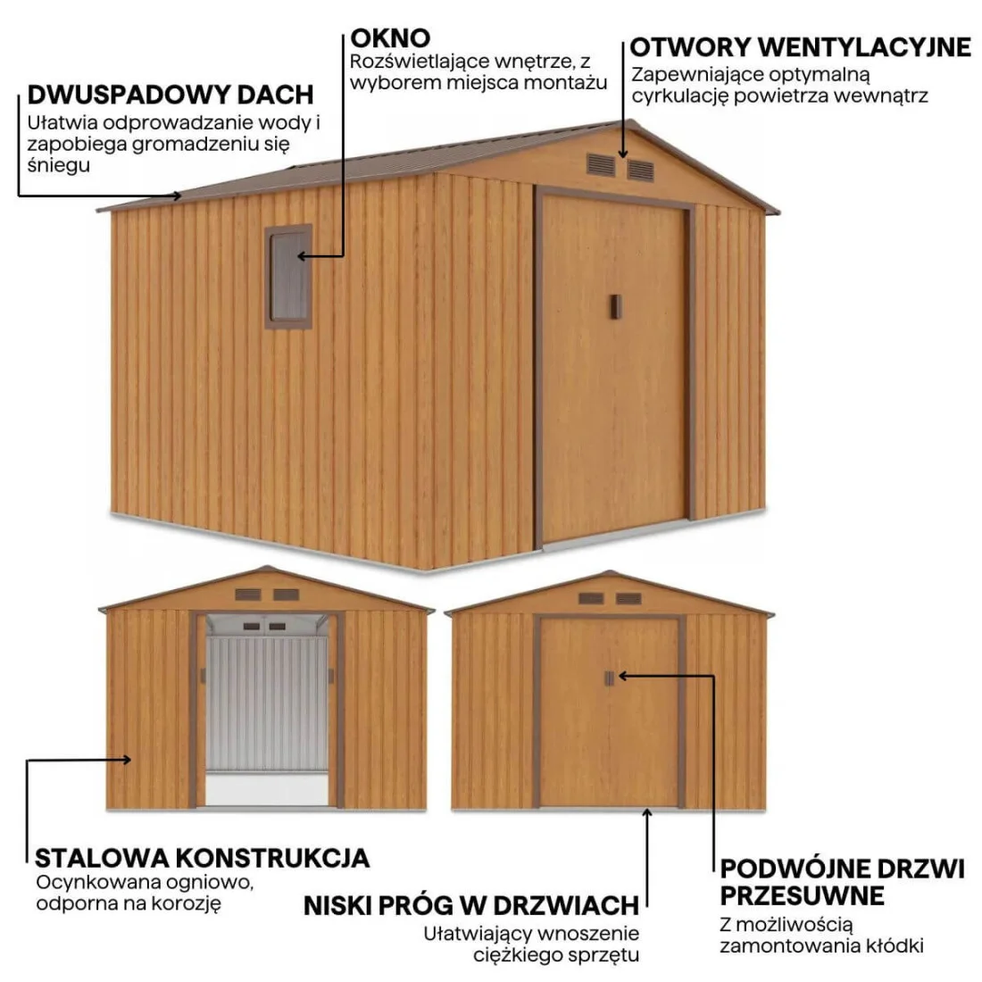 HUDSON 9x8 DOMEK METALOWY OAK/BROWN (003814) - obrazek 5