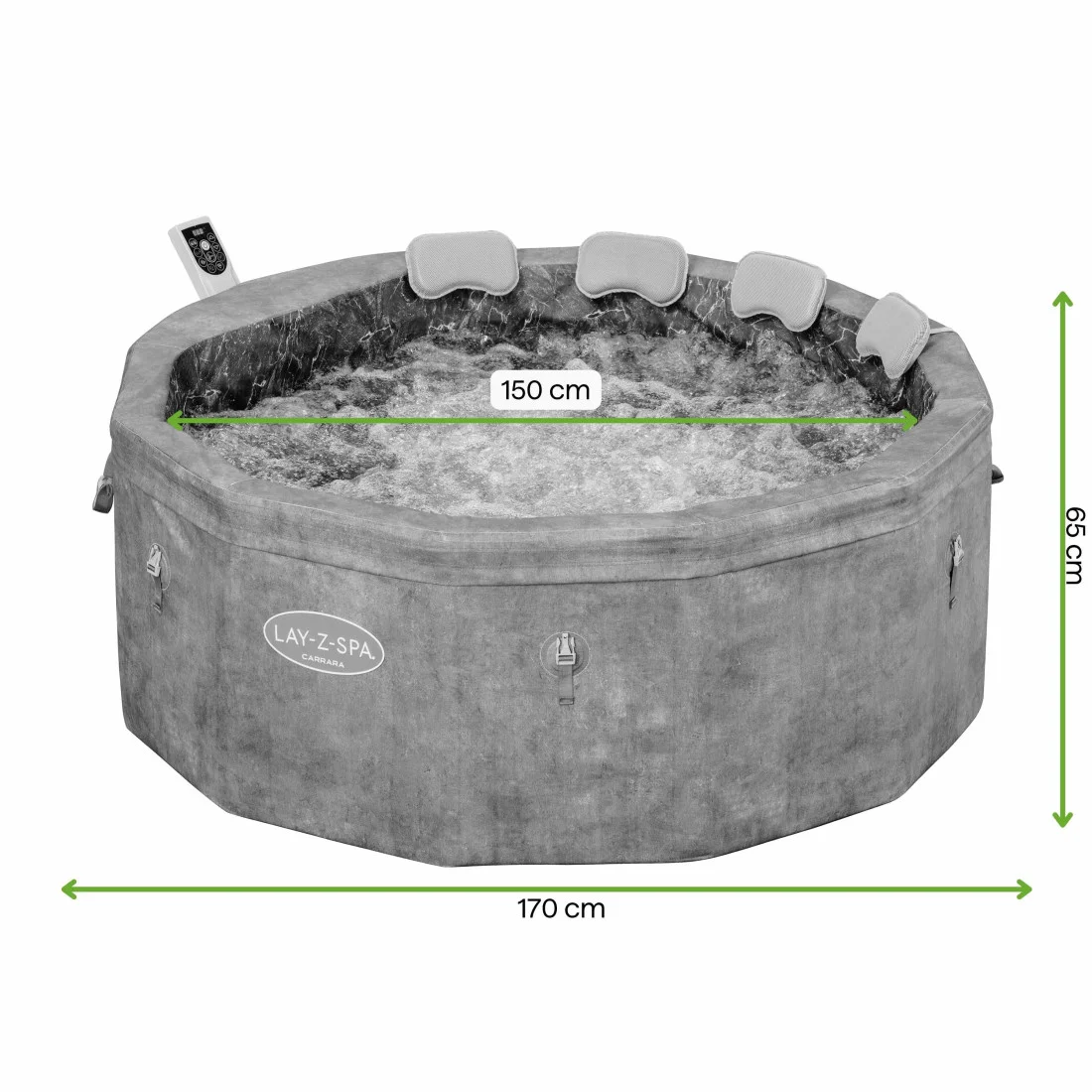 JACUZZI SPA CARRARA AIRJET 1.70x0.65M BESTWAY 6001V (008972)