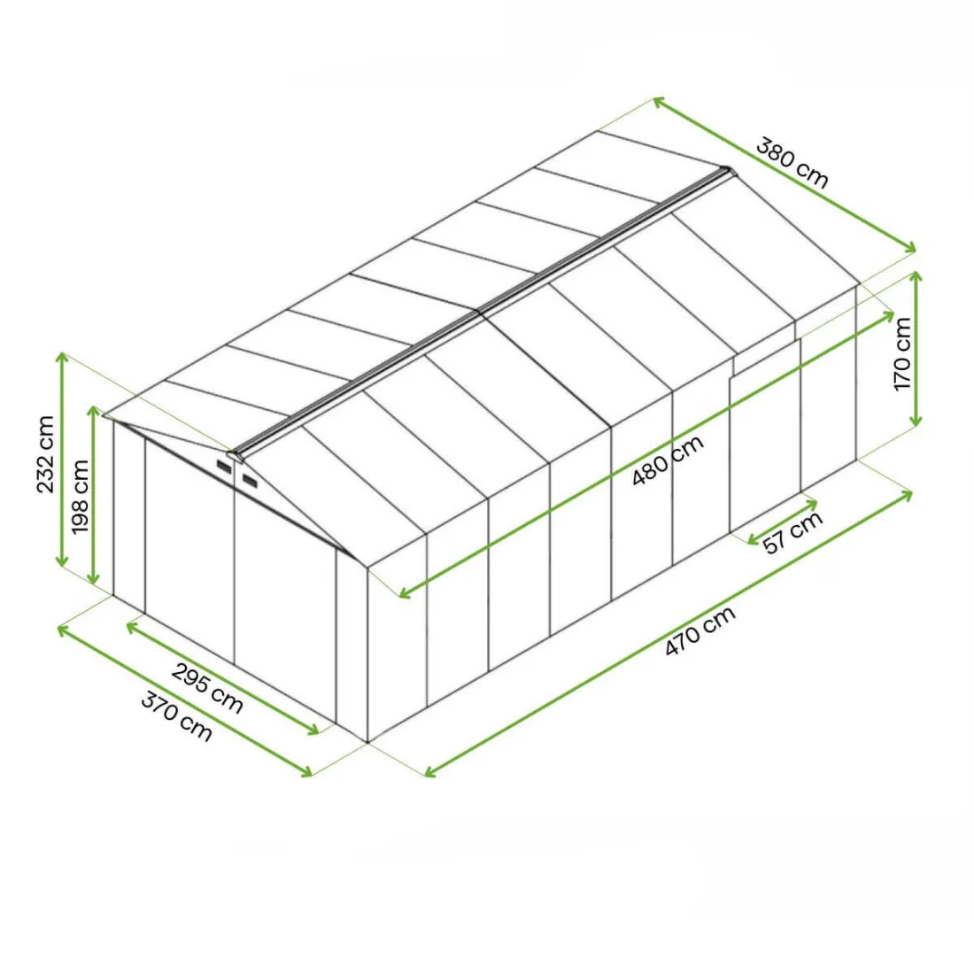 KINGSTON 380x480 GARAŻ METALOWY COLD GREY (000341) - obrazek 3