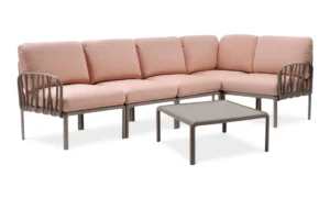 KOMODO 5 NAROŻNIK TORTORA ROSA QUARZO+STOLIK TORTORA (002487)