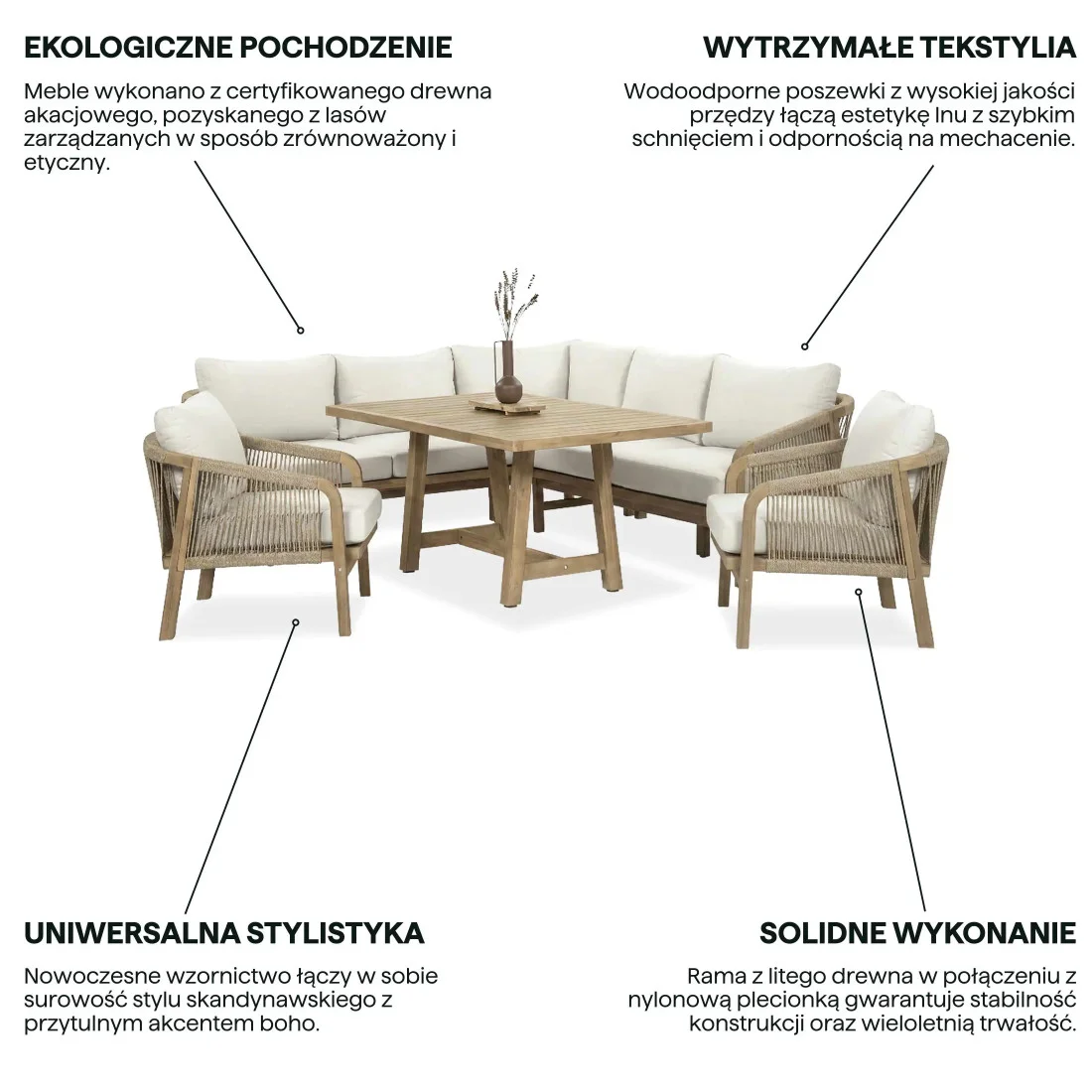 MARIGOLD DINING NAROŻNIK+2x FOTEL (008497) - obrazek 4