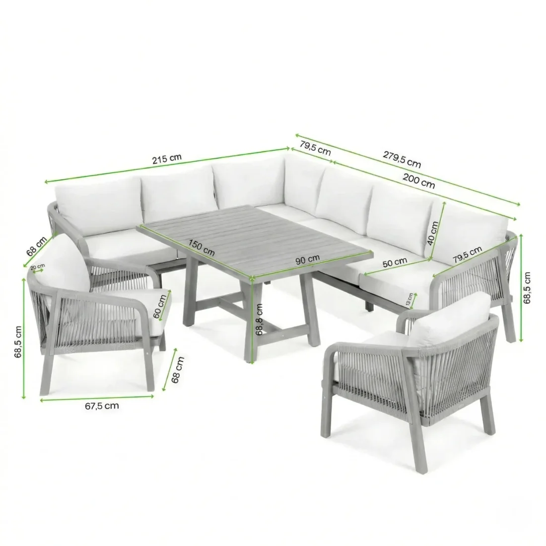 MARIGOLD DINING NAROŻNIK+2x FOTEL (008497) - obrazek 2