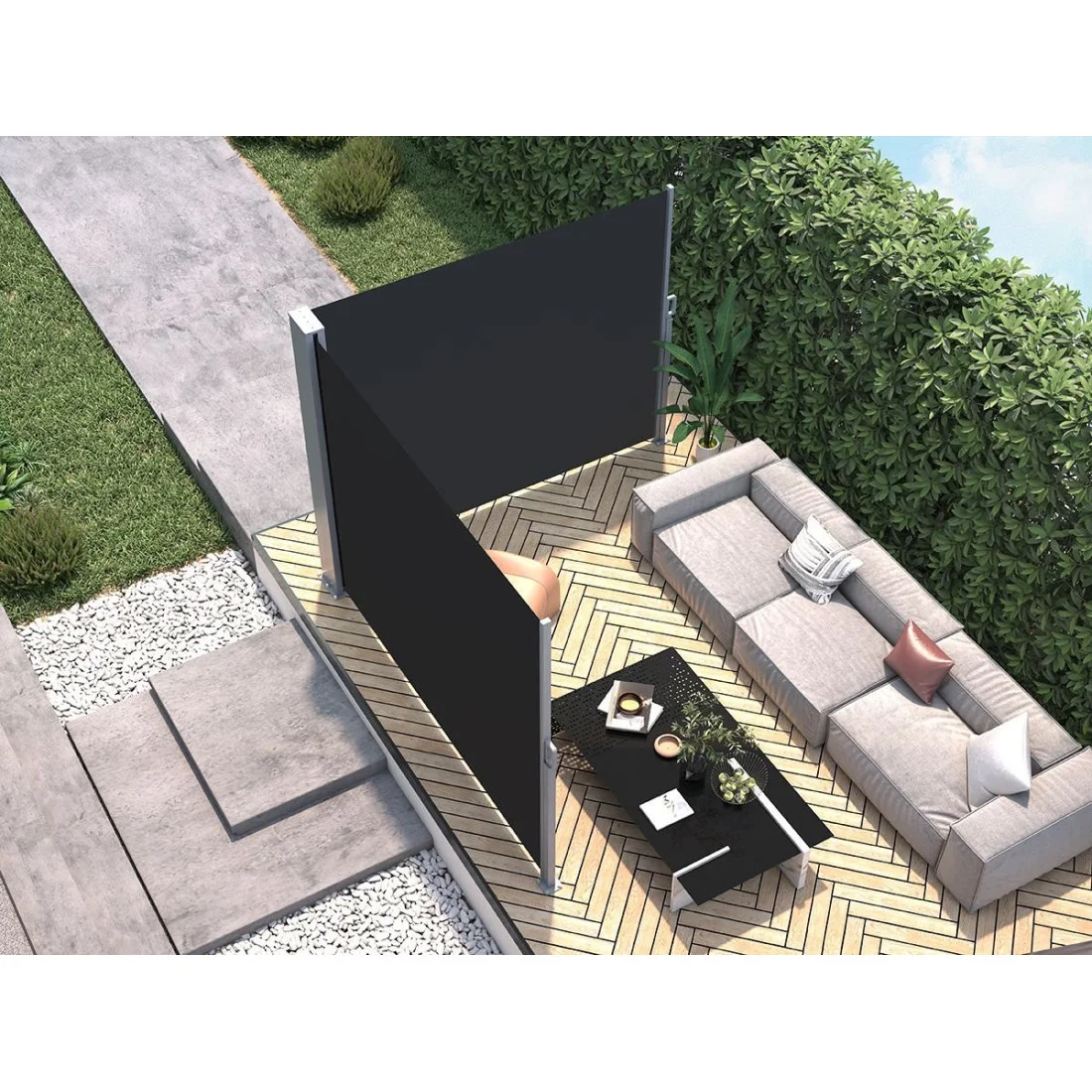 MARKIZA BOCZNA PODWÓJNA 200x600 DARK GREY (004458) - obrazek 2