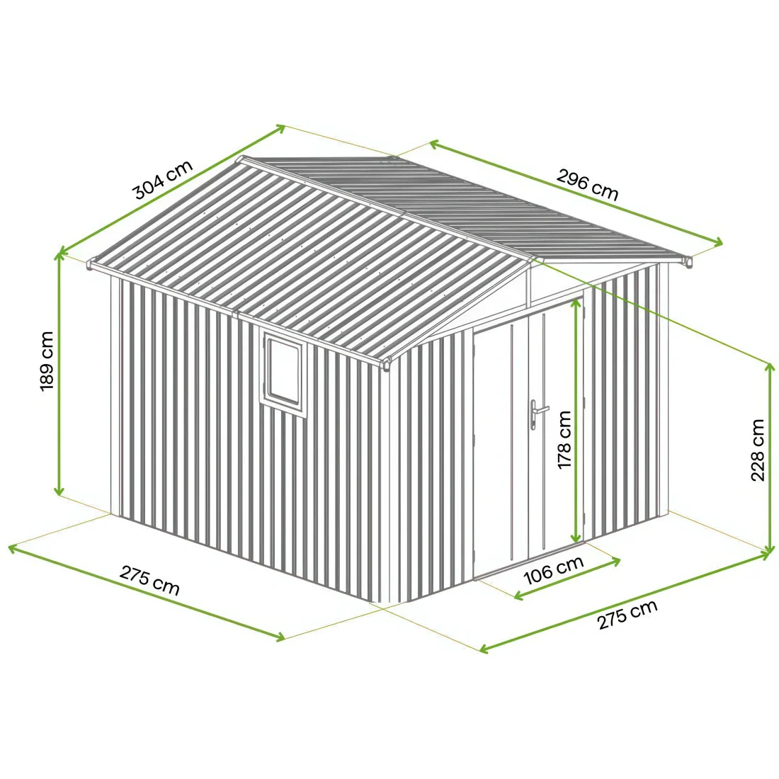 MICHIGAN 10x10 DOMEK METALOWY GREY ALUMINIUM (007900) - obrazek 2