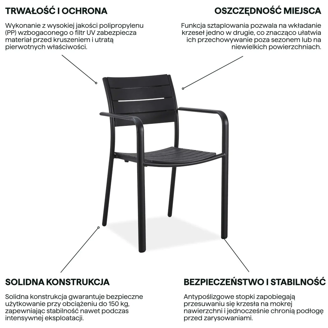 MILO KRZESŁO BLACK (008844) - obrazek 4