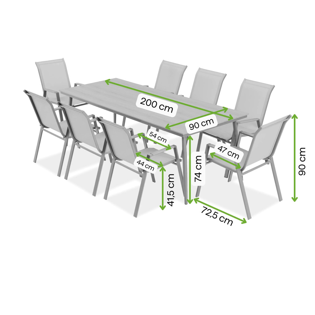 NOVA DINING 8+1 ZESTAW TAUPE (008175) - obrazek 2