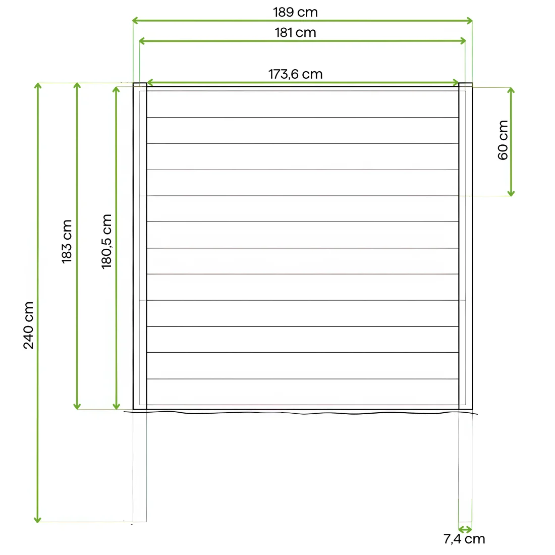 OGRODZENIE 1.8M GREY PODŁOŻE MIĘKKIE 240 (007926) - obrazek 2
