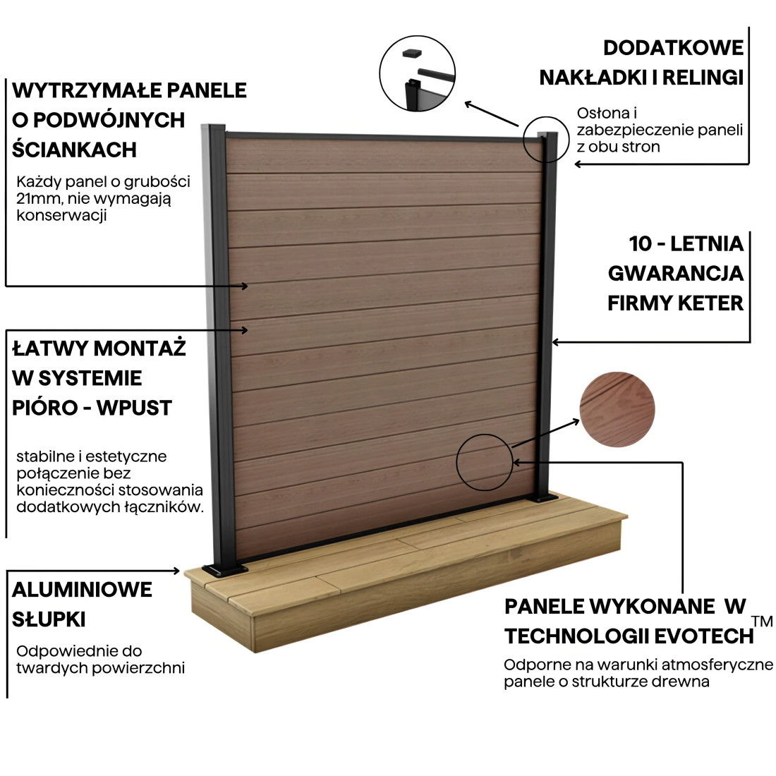OGRODZENIE 9M BROWN PODŁOŻE TWARDE 180 (007949) - obrazek 2
