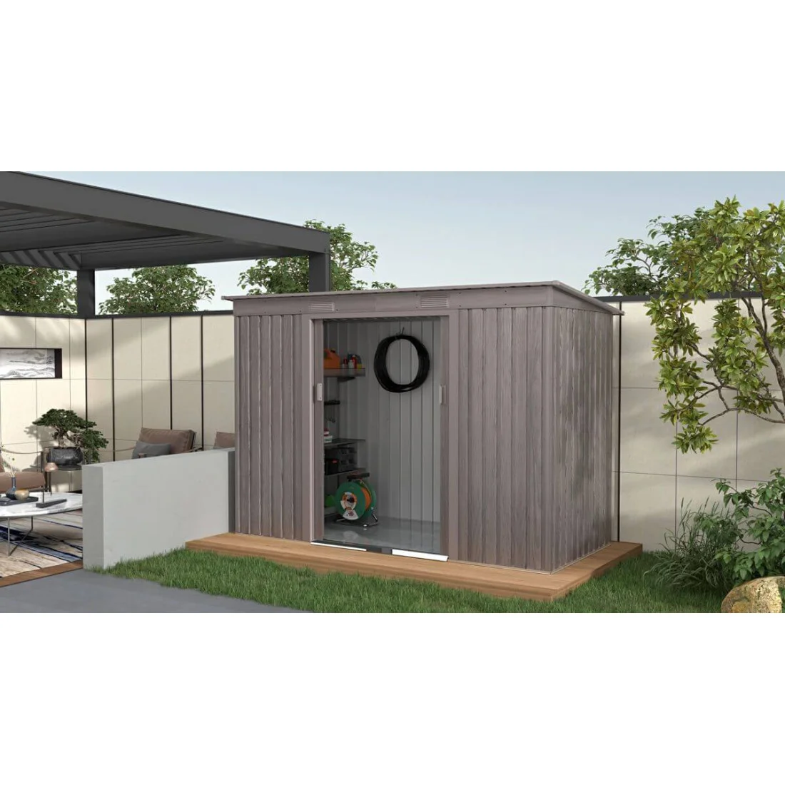 OREGON 9x4 DOMEK METALOWY LIGHT WOOD (004034) - obrazek 3