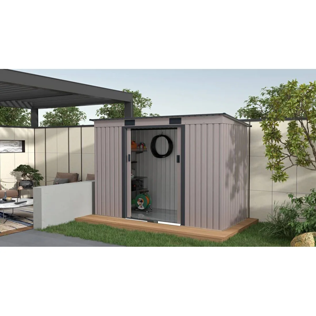OREGON 9x4 DOMEK METALOWY WARM GREY (004036) - obrazek 3