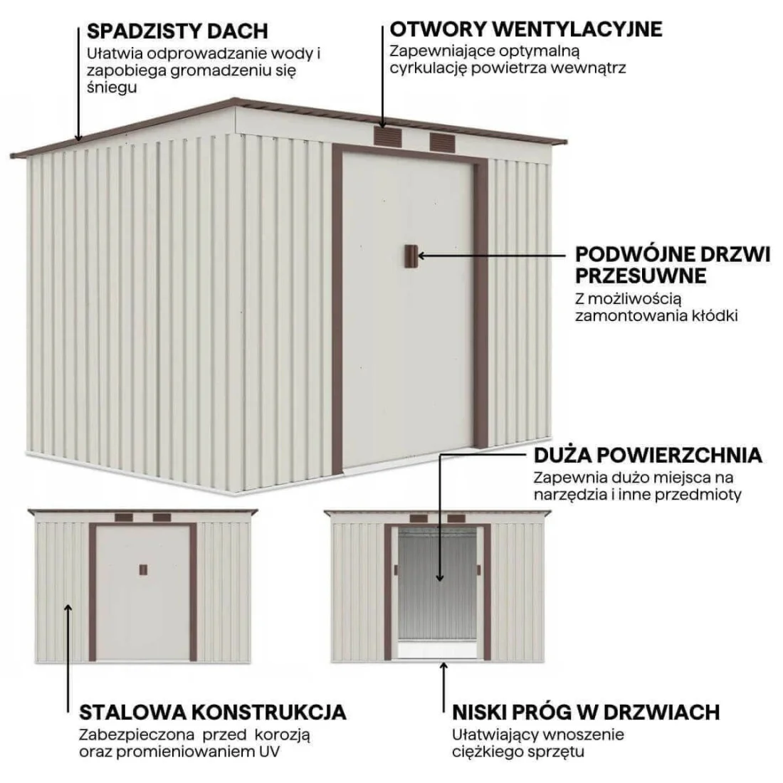 OREGON 9x6 DOMEK METALOWY BEIGE (004037) - obrazek 4