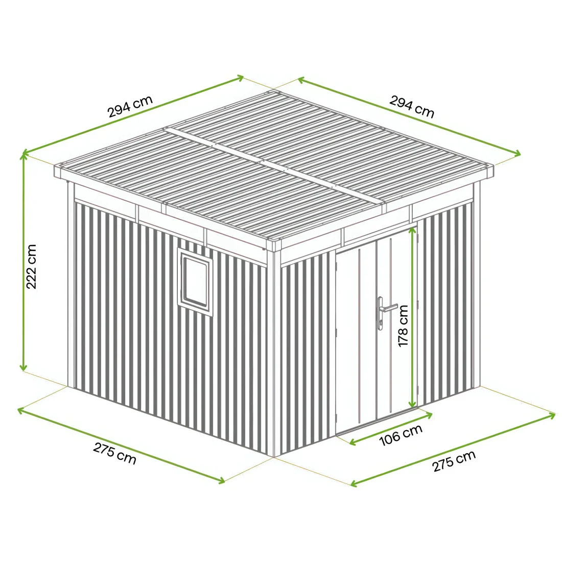 OTTAWA 10x10 DOMEK METALOWY GREY ALUMINIUM (007899) - obrazek 2