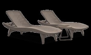 PACIFIC 2x LEŻAK+STOLIK CAPPUCCINO (007629)
