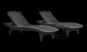 PACIFIC 2x LEŻAK+STOLIK GRAPHITE (003226)