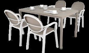 PALMA/CUBE 140 4+1 ZESTAW BIANCO TORTORA/TORTORA (002755)