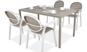 PALMA/CUBE 140 4+1 ZESTAW BIANCO TORTORA/TORTORA (002755)
