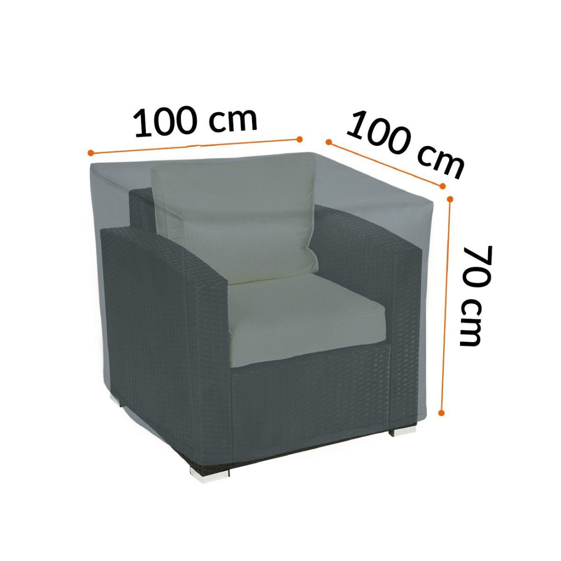 POKROWIEC NA FOTEL 100x100x70CM (005207) - obrazek 4